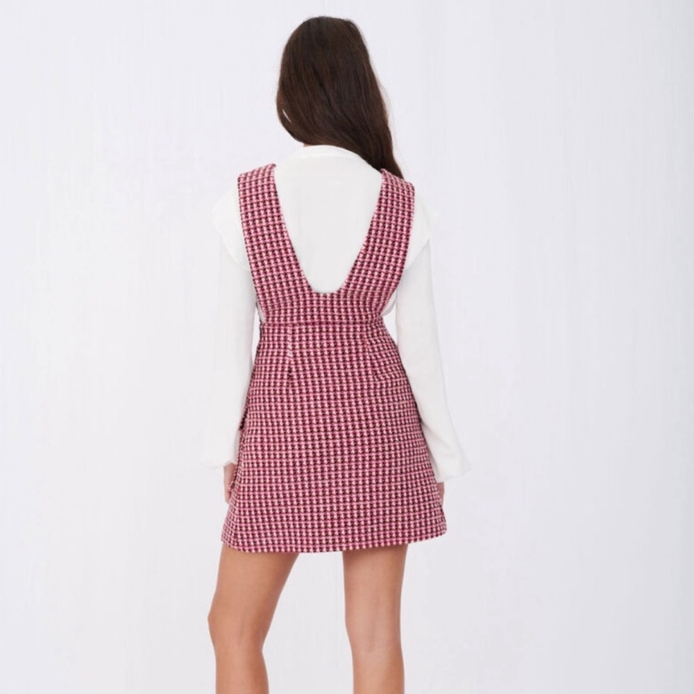 Maje Russi Trompe-l'ail Woven Tweed Mini Pinafore Dress FR 36 / US Small - Picture 12 of 12